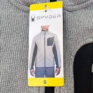 Spyder Heather Gray and Black Knit Jacket NWT men’s small